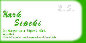 mark sipeki business card